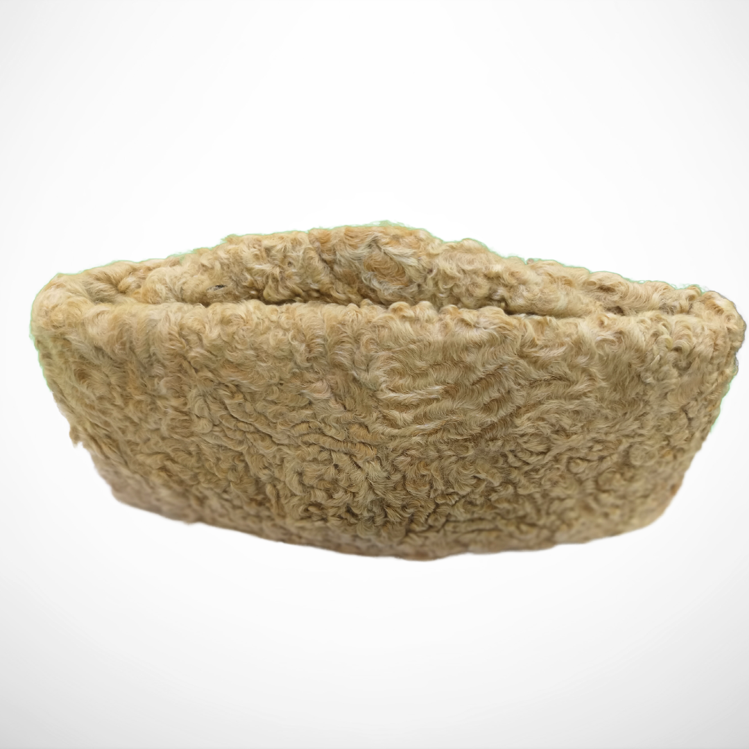 KURTIVERSE Karakuli Cap for Men Winter Original Fur Cap Beige
