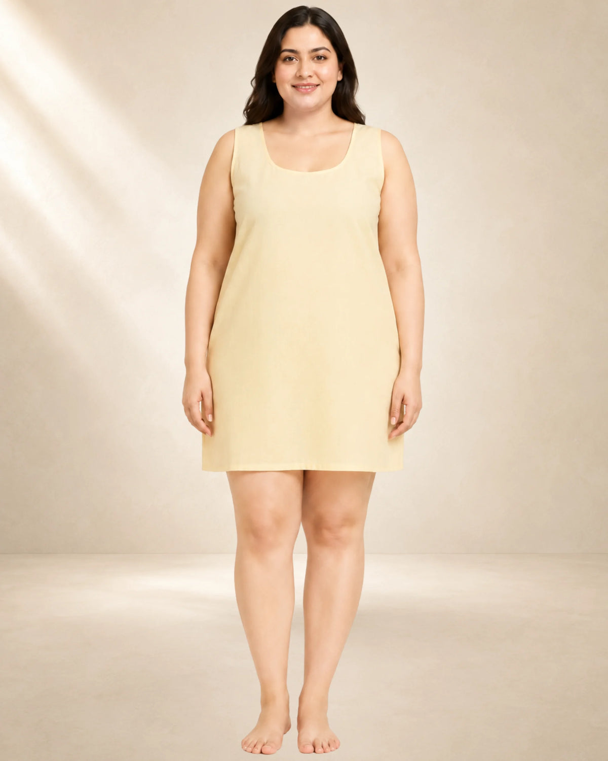 Women’s Plus Size Beige 28-Inch Short Inner Slip – 4XL–7XL
