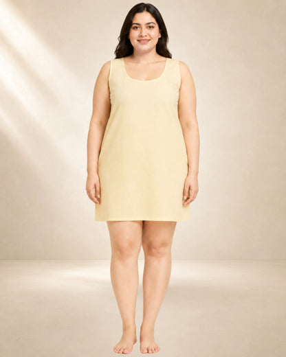 Women’s Plus Size Beige 28-Inch Short Inner Slip – 4XL–7XL