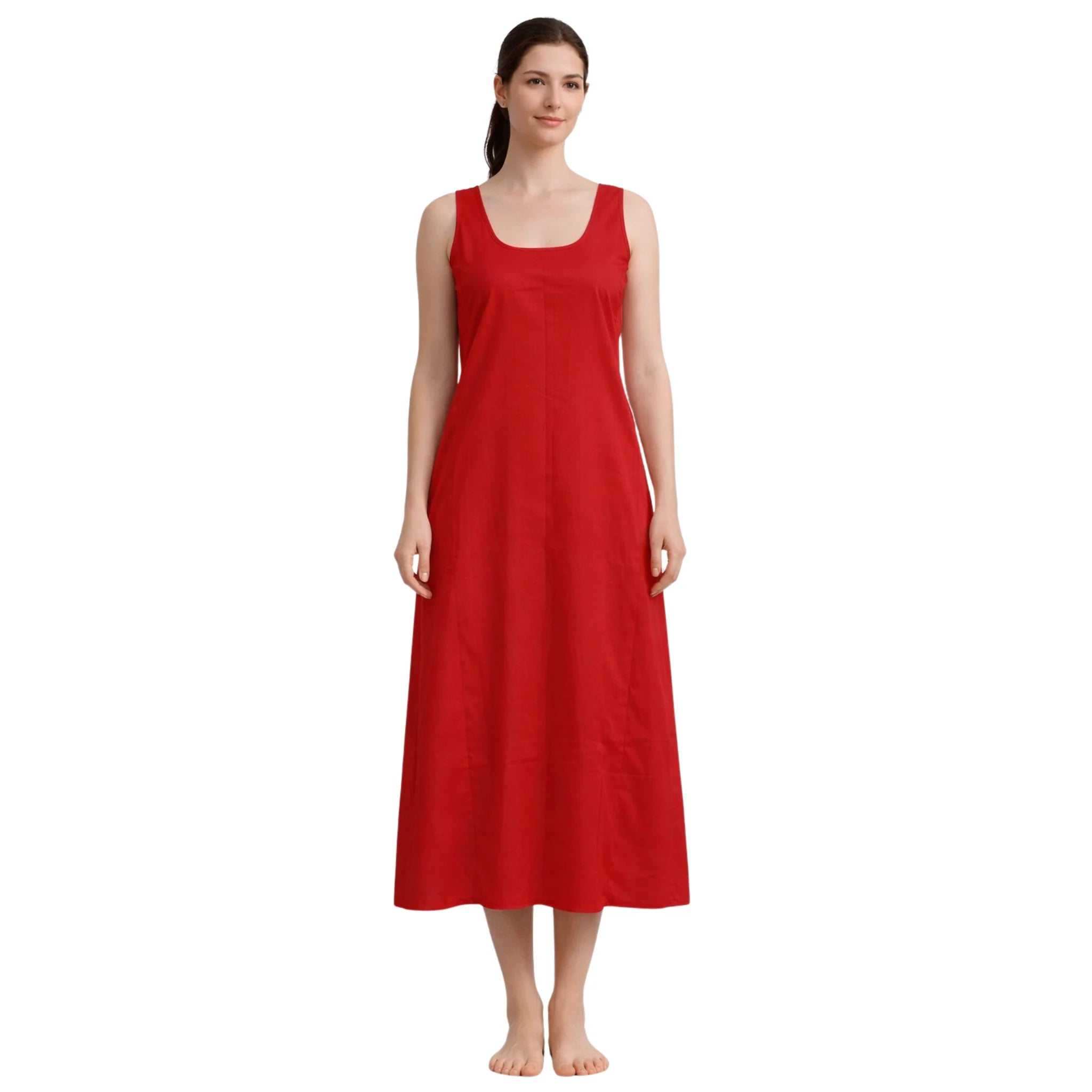 KURTIVERSE Women Poly Cotton Anarkali A-Line Inner Slip | 43 Inch Length | S–3XL