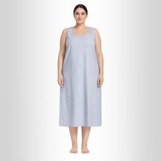 KURTIVERSE  Plus Size Long Inner Slip Dark Gray for Women | 41 Inch Full Length Innerwear for Kurti & Anarkali | 4XL-7XL