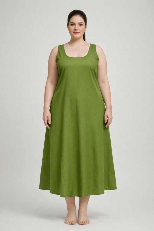 KURTIVERSE Plus Size Women Anarkali Green Inner Slip | Poly Cotton | 43 Inch Long