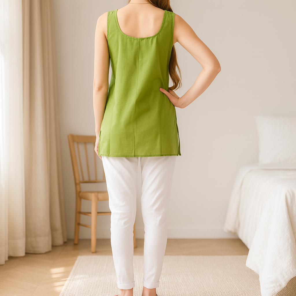 KurtiVerse Women’s Cotton Half Slip, 28-Inch Short Inner Slip with 9-Inch Side Slit