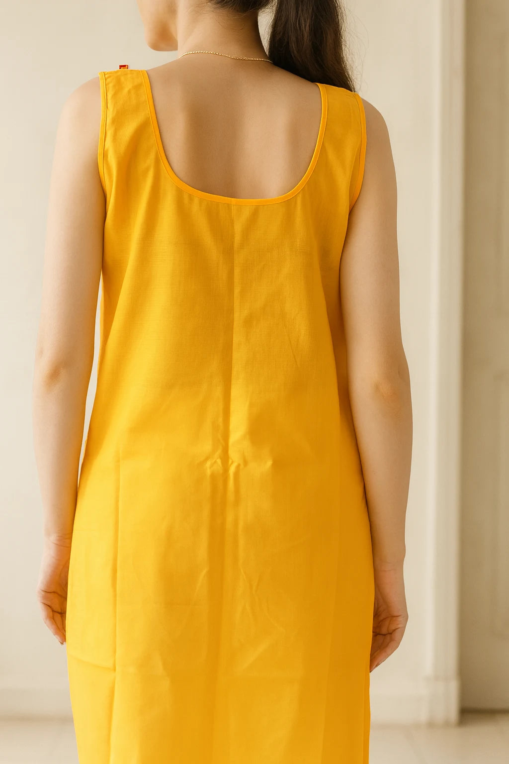 Women’s 41-Inch Long Inner Slip Combo – Mustard Yellow & Black (Pack of 2)