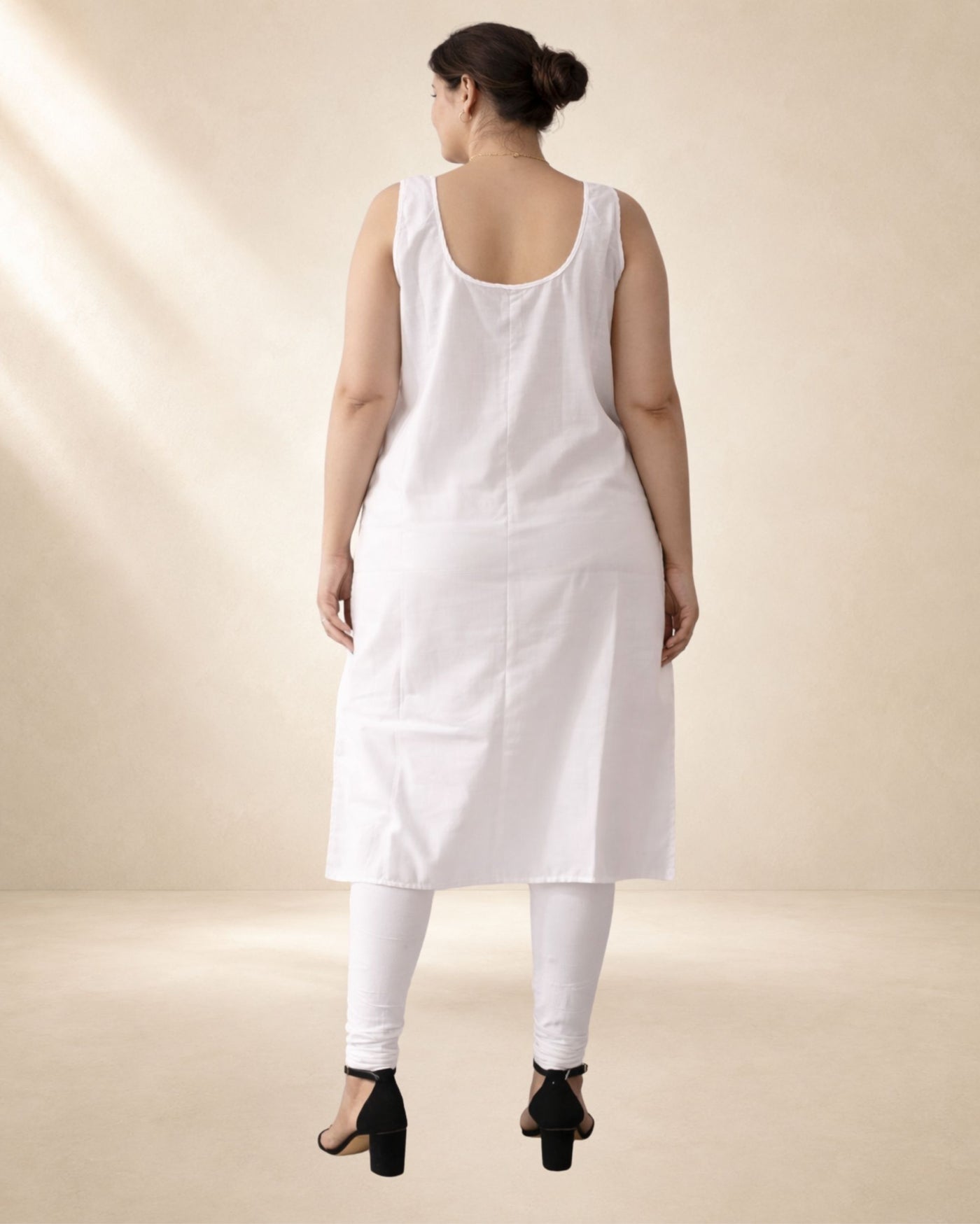 KURTIVERSE Women’s Poly Cotton Full-Length Inner Slip White Color | 41 Inch | Sizes 4XL–7XL
