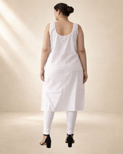 KURTIVERSE Women’s Poly Cotton Full-Length Inner Slip White Color | 41 Inch | Sizes 4XL–7XL