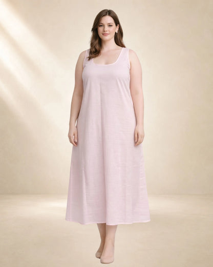 KURTIVERSE Plus Size Women Anarkali Pink Inner Slip | Poly Cotton | 43 Inch Long