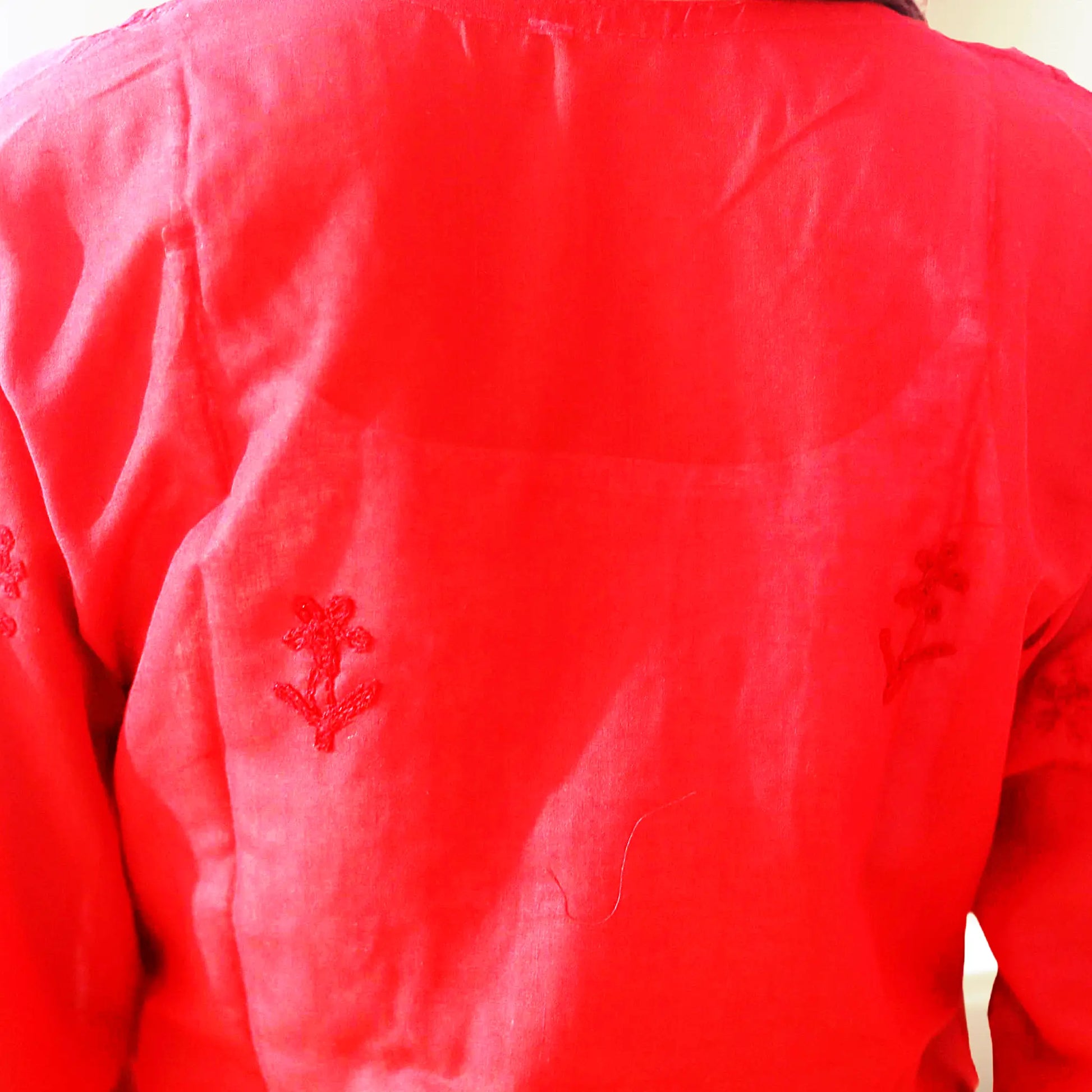 Chikan Cotton Kurti for Women with Net Embroidery Diwali Dress KurtiVerse