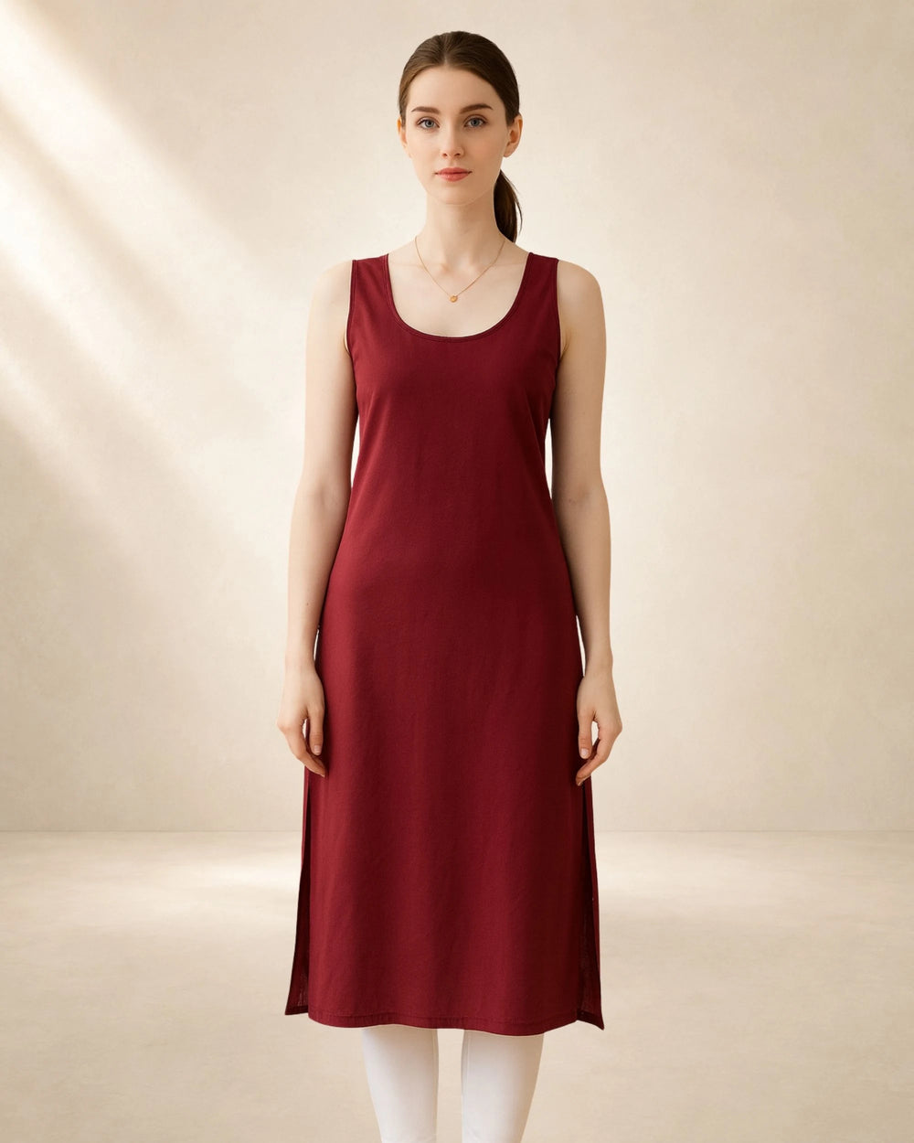 KURTIVERSE Women’s Poly Cotton Inner Slip | 41 Inch Full-Length | Sizes S–3XL