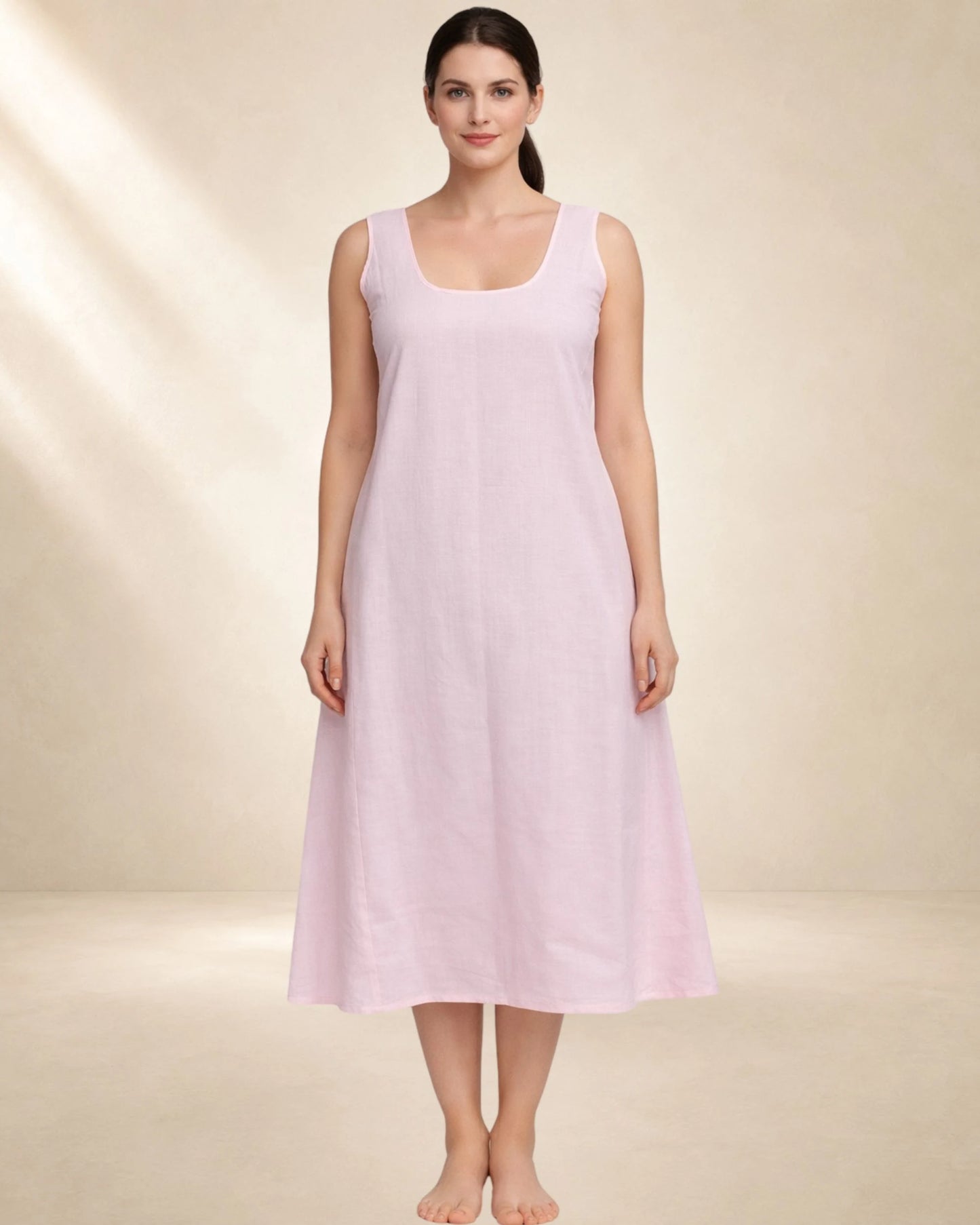 KURTIVERSE Women Pink Poly Cotton Anarkali A-Line Inner Slip, 43 Inch Long