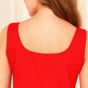KURTIVERSE Women’s Cotton Short Inner Slip Combo Pack of 2 | Red & Black