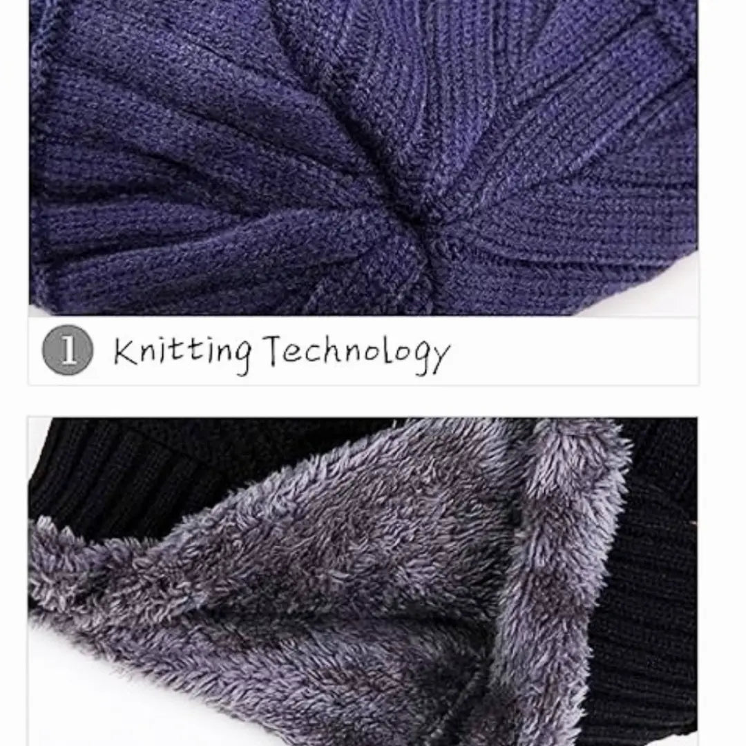 Men's Woolen Cap with Neck Muffler Set, Winter Cap and Neck Warmer Set - KurtiVerse